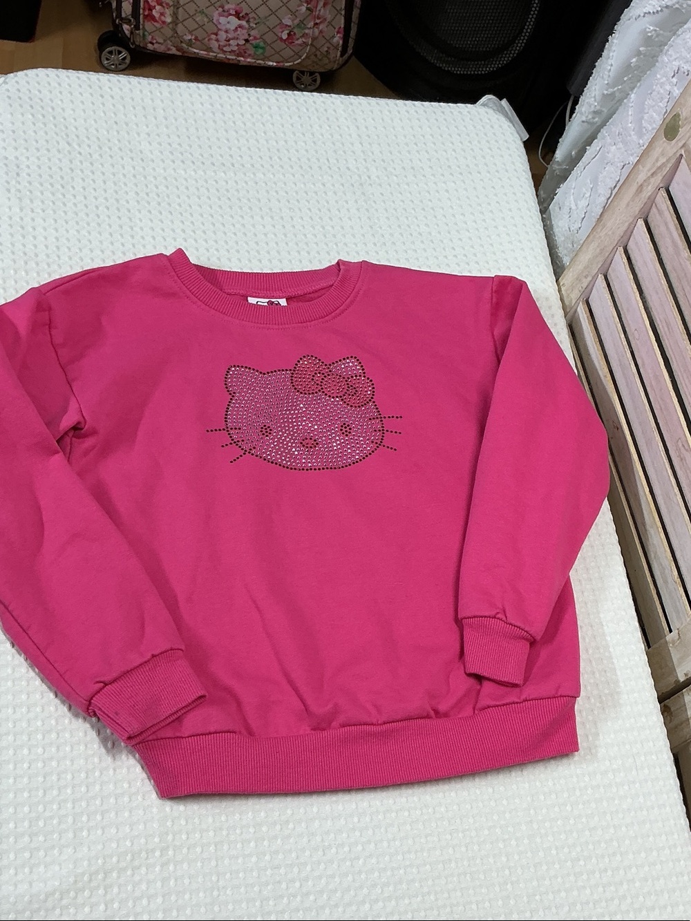 Girls Hot Pink Hello Kitty-Inspired Sweatshirt